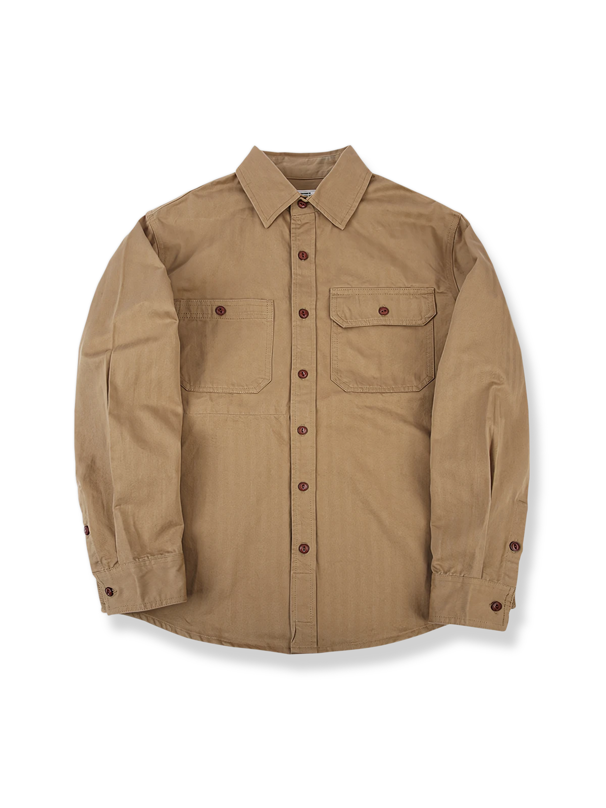 対称ポケット付きコットン長袖シャツの製品イメージ