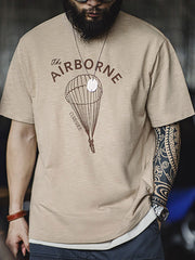 詳細画像: アメリカンビンテージパラシュートレタープリント半袖Tシャツのディテール