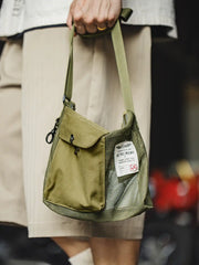 ツインポケットタクティカルメッシュショルダーバッグ