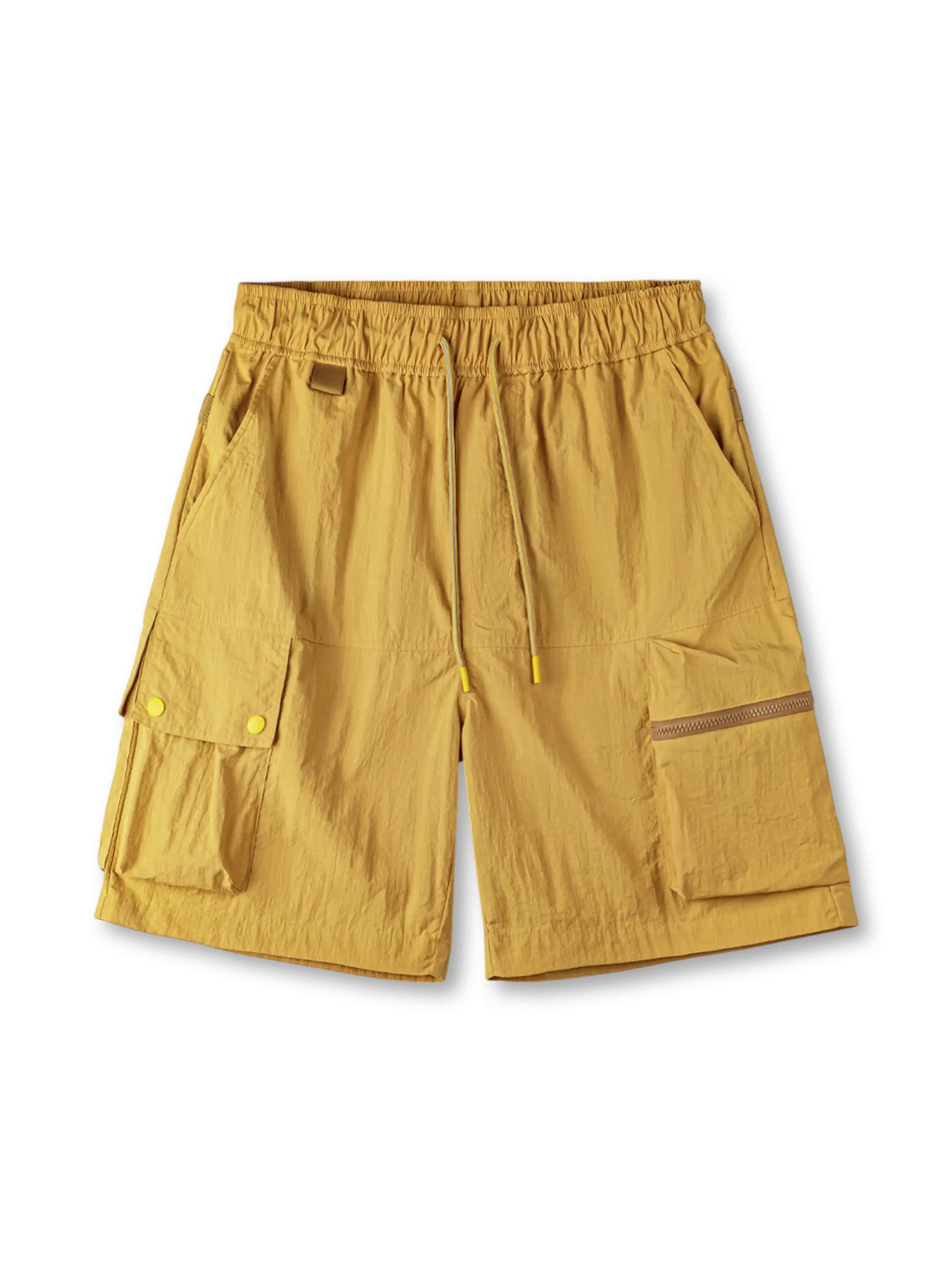 タスロン生地とアシンメトリックポケットが映えるライトウェイトカーゴショーツ