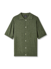 テンセルリネンニットカーディガンポロ