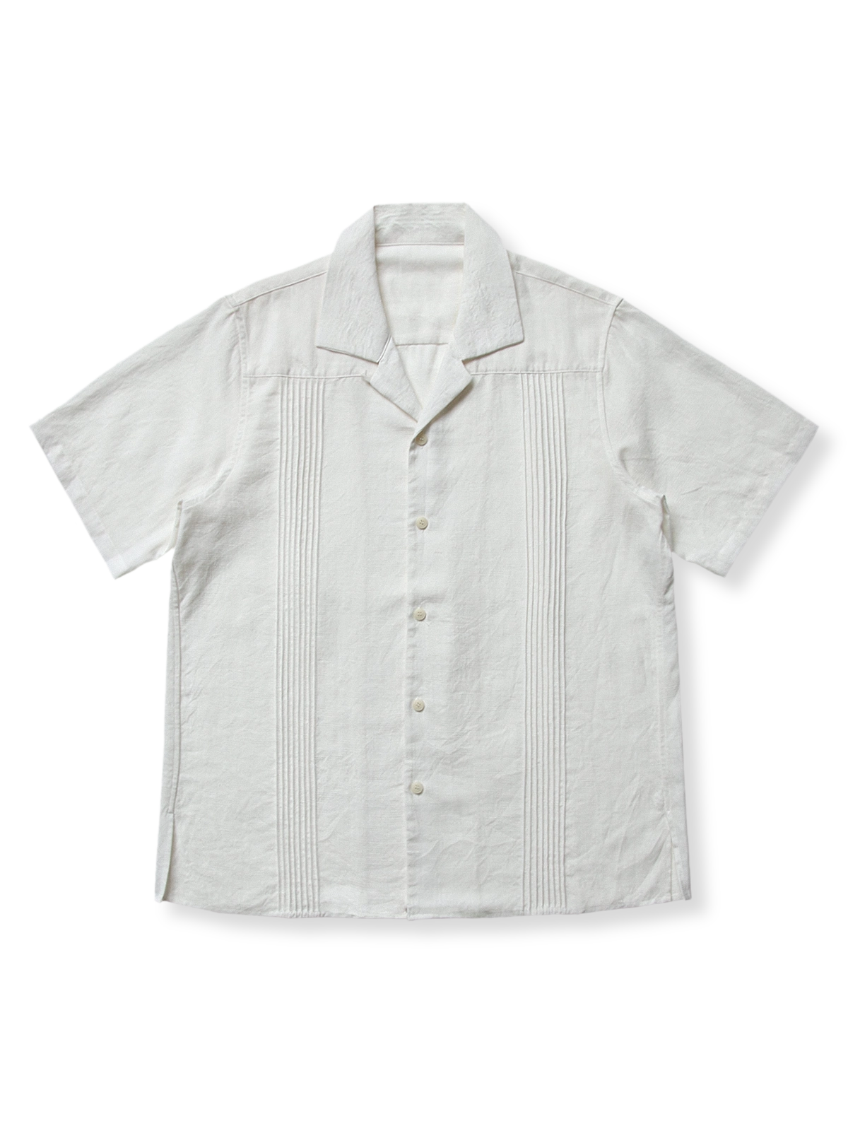 テンセルリネンプリーツドレープキューバシャツの前面が見える商品画像