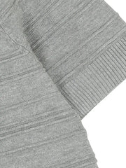 テクスチャードストライプクルーネックニット