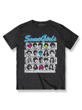 The Rolling Stones Tシャツ前面の『Some Girls』カバーデザイン、ヴィンテージ広告スタイル