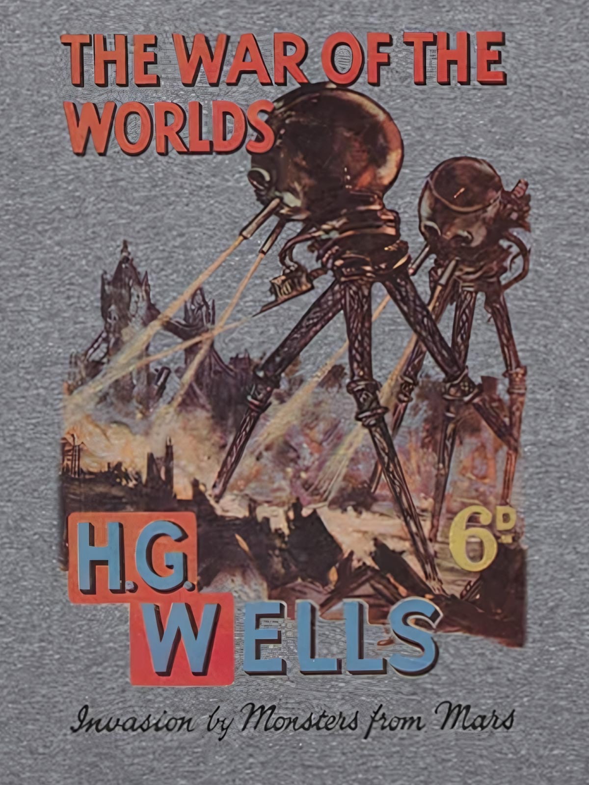 詳細画像: ウェルズ『The War of the Worlds』Tシャツの詳細図