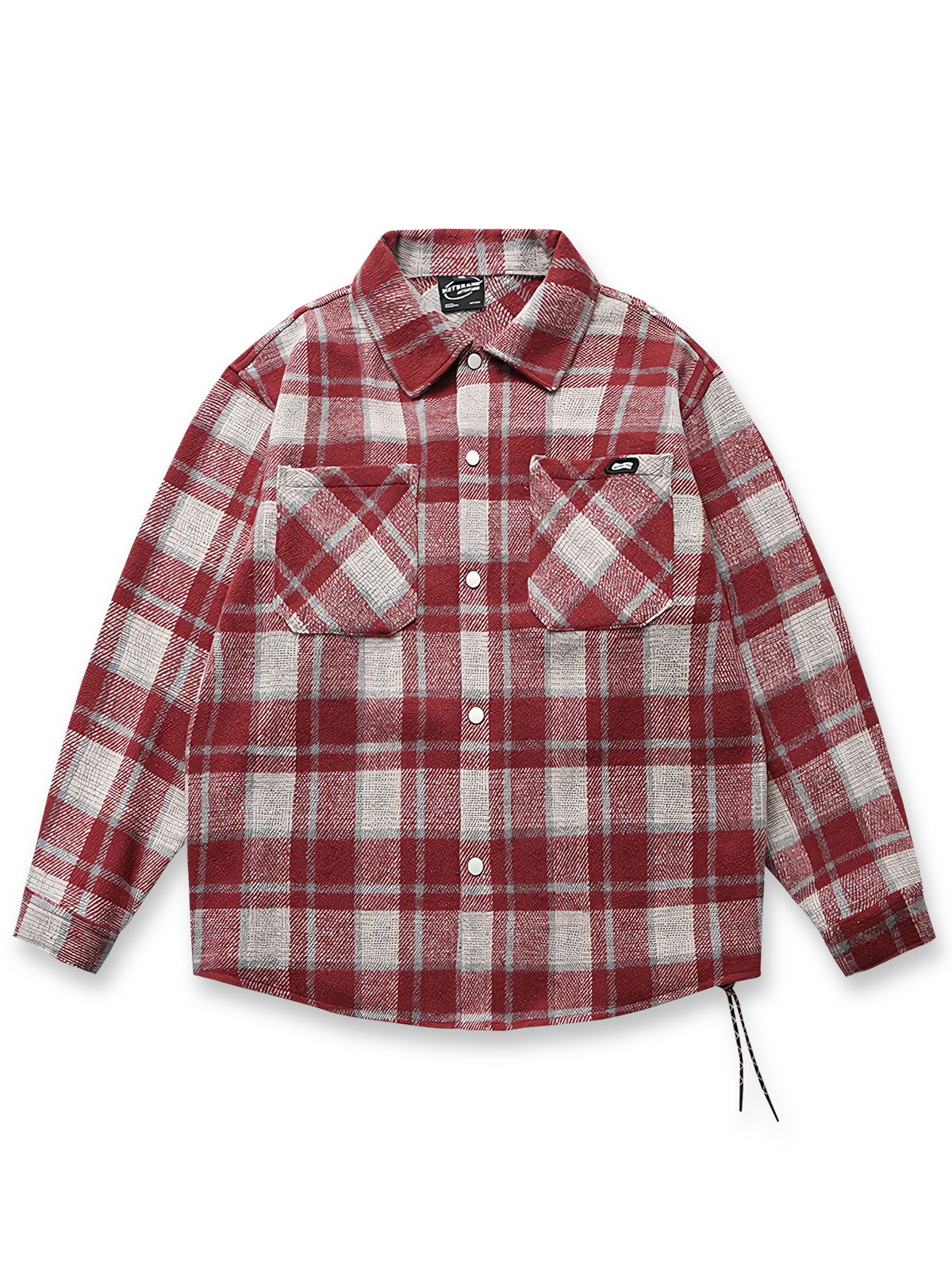 厚手ウール混紡素材のチェック柄シャツ