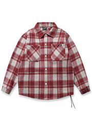 厚手ウール混紡素材のチェック柄シャツ