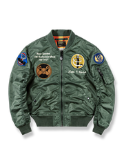 3色配色の防水加工ナイロン中綿MA-1ボンバージャケット