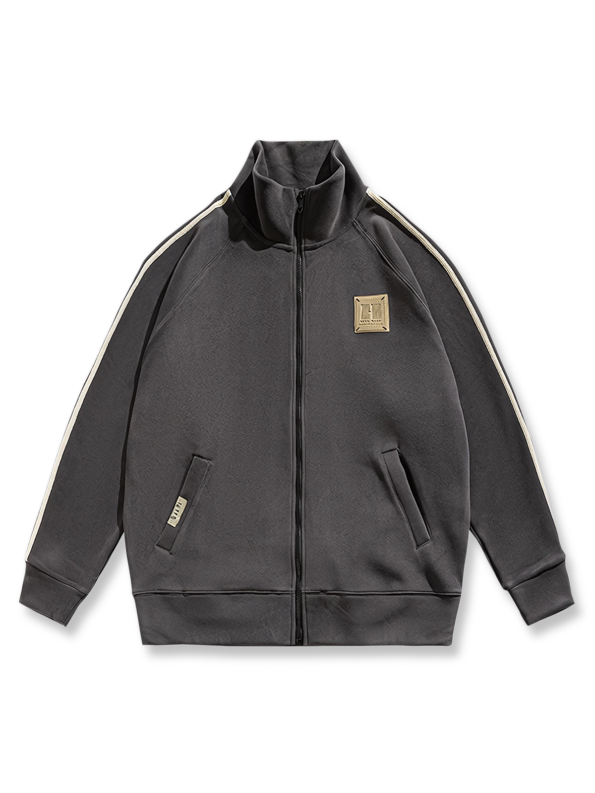 ミリタリーグリーン・ブラック・ネイビーの3色展開スタンドカラー フルジップ パーカー。