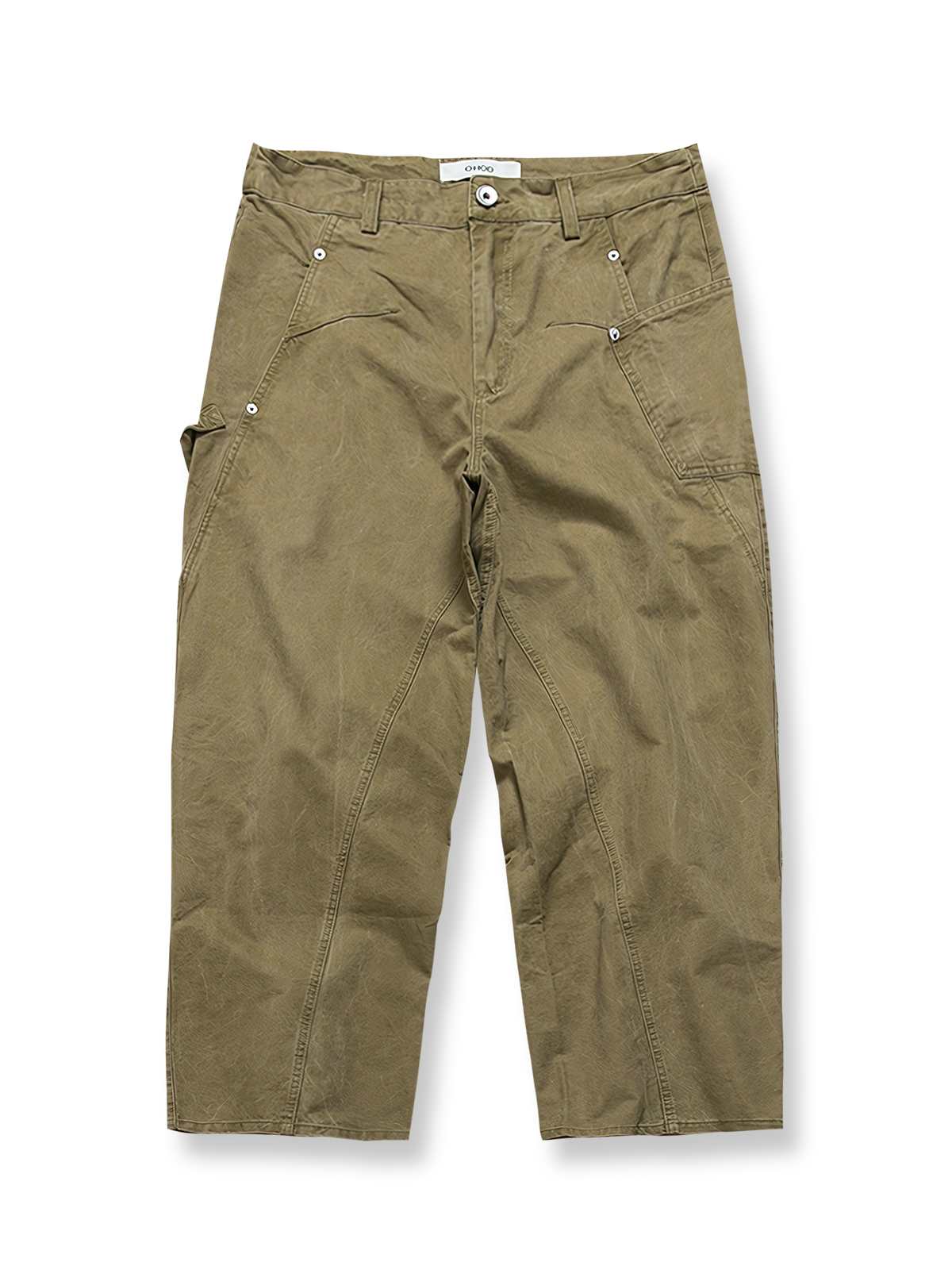 立体裁断とウォッシュ加工が特徴のワイドストレートワークパンツ