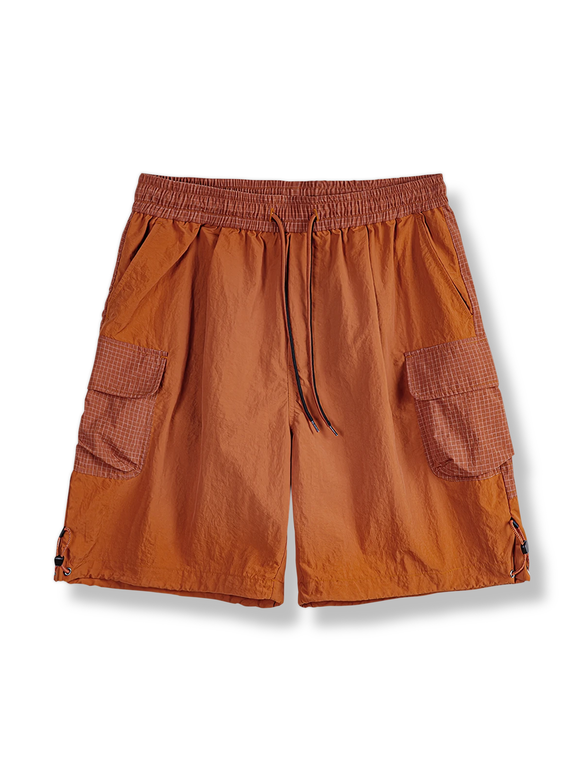 立体的なダブルポケットと鮮やかなオレンジが特徴のナイロンビーチパンツ。