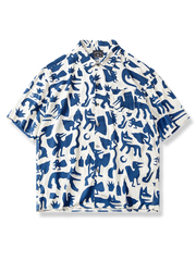 ネイティブアート柄とテンセル素材が特徴のトレンドに左右されないユニセックスアロハシャツ