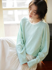 グリーンストライプカジュアルTシャツ