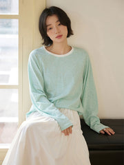 グリーンストライプカジュアルTシャツ