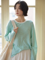 グリーンストライプカジュアルTシャツ