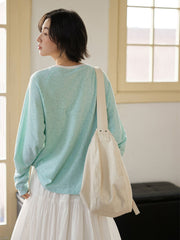 グリーンストライプカジュアルTシャツ