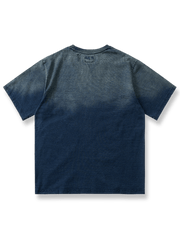 製品画像: インディゴダイ刺し子アートルーズフィットTシャツの全体展示画像