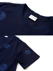 インディゴウォッシュ刺し子エンブロイダリーTシャツ