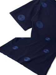 インディゴウォッシュ刺し子エンブロイダリーTシャツ