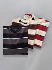 ストライプデザインと刺繍ディテール 詳細画像