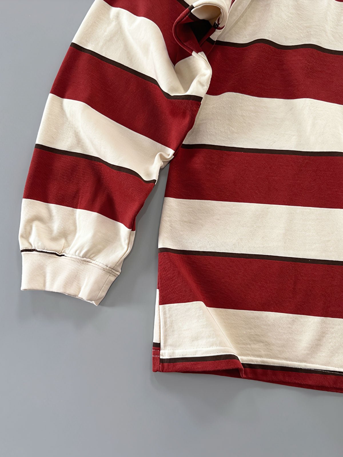 ストライプデザインと刺繍ディテール 詳細画像