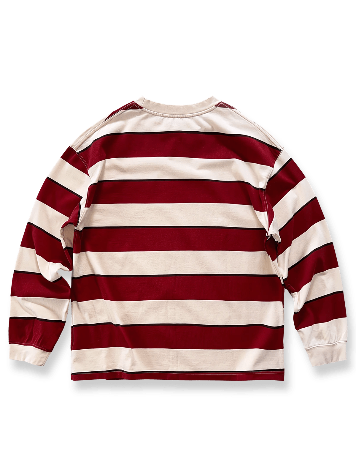 ヘビーウェイトクルーネックワイドストライプ長袖Tシャツ 全体画像