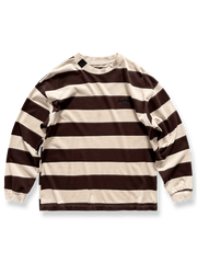 ヘビーウェイトクルーネックワイドストライプ長袖Tシャツ 全体画像
