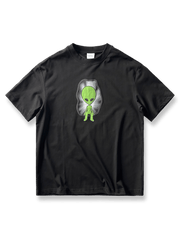 クール&抗菌グレイプリントヴィンテージウォッシュ半袖Tシャツ全体図