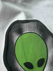 クール&抗菌グレイプリントヴィンテージウォッシュ半袖Tシャツ細部図