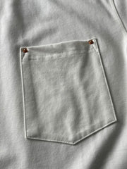 アメリカンヴィンテージ風ルーズフィットポケット付きベーシック半袖Tシャツ細部図