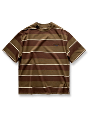 重磅純綿ストライプショートスリーブTシャツ正面図