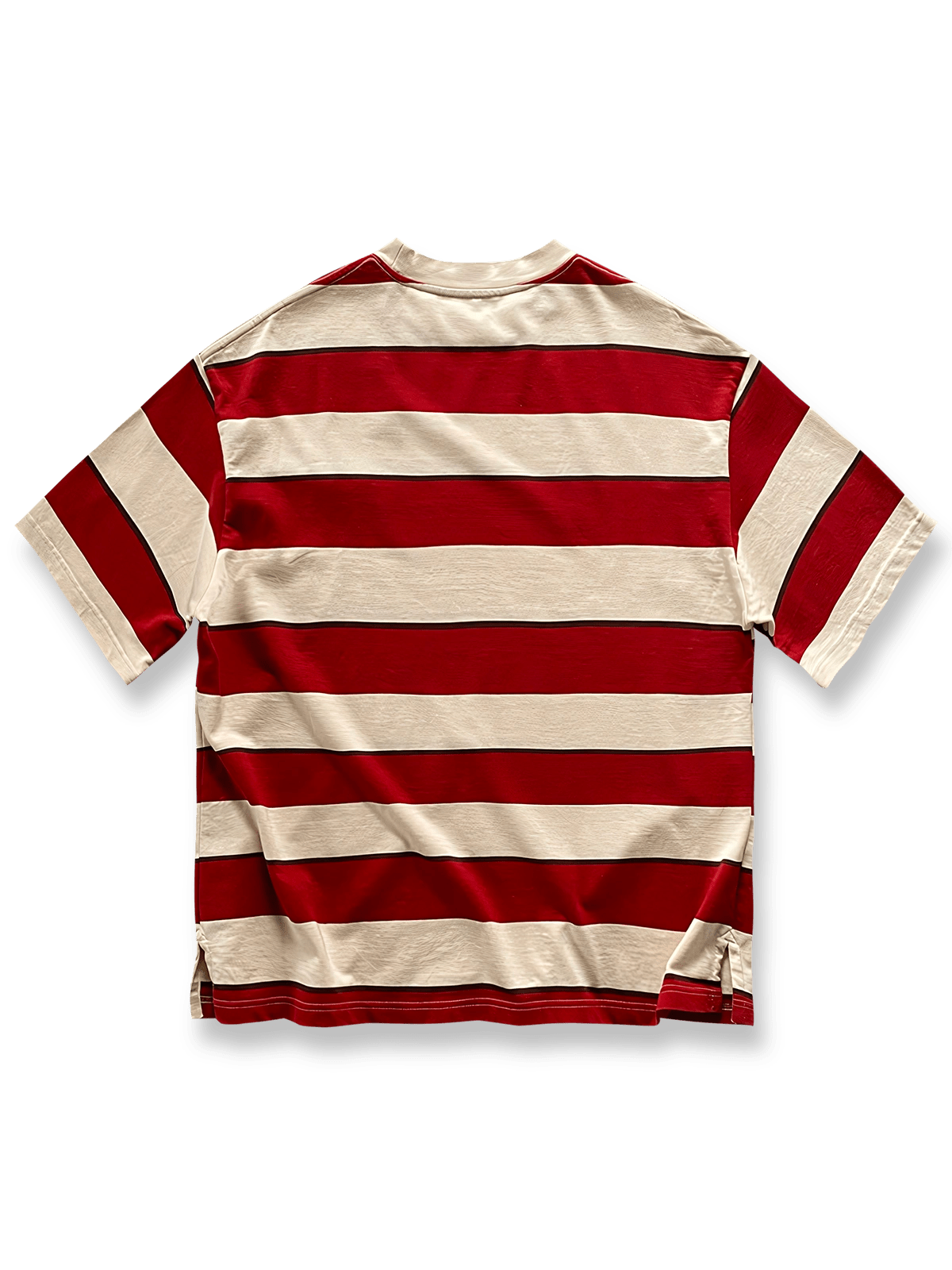 重磅純綿ストライプショートスリーブTシャツ正面図