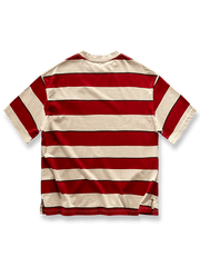 重磅純綿ストライプショートスリーブTシャツ正面図