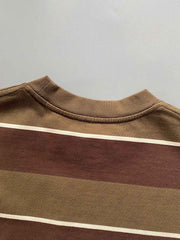 重磅純綿ストライプショートスリーブTシャツ詳細図