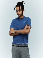 詳細画像:エンブレムプリント半袖Tシャツのディテール