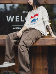 シャークプリントロングスリーブTシャツ