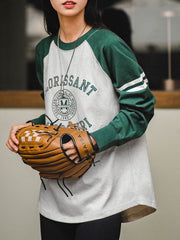 アメリカンビンテージ配色長袖Tシャツ