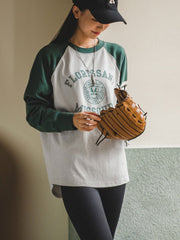 アメリカンビンテージ配色長袖Tシャツ