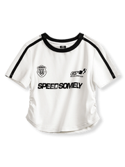 製品画像: アメリカンレーシングプリントショートTシャツ全体図