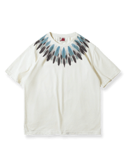 製品画像:アメリカンヴィンテージ風インディアンスタイルプリントコットンTシャツの正面図