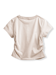 ギャザー付きクロップトップ半袖Tシャツ