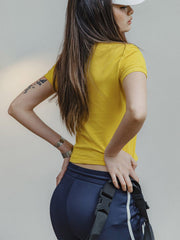 イエローストーン公園プリント カラーブロックTシャツ