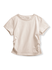 製品画像: ギャザー付きクロップトップ半袖Tシャツ全体像