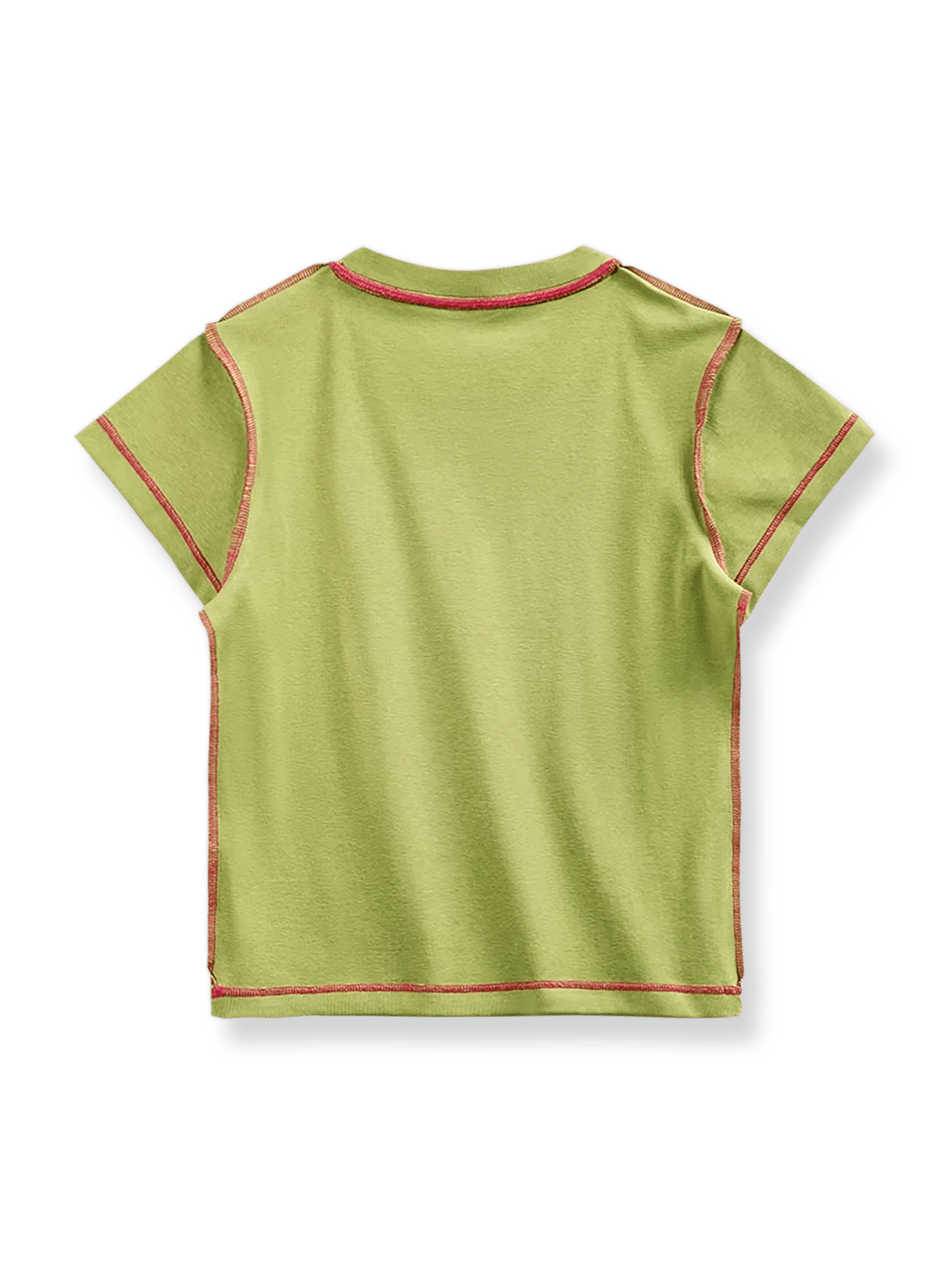 PESSOA CLUB アボカドグリーンの半袖ニットTシャツ全体像