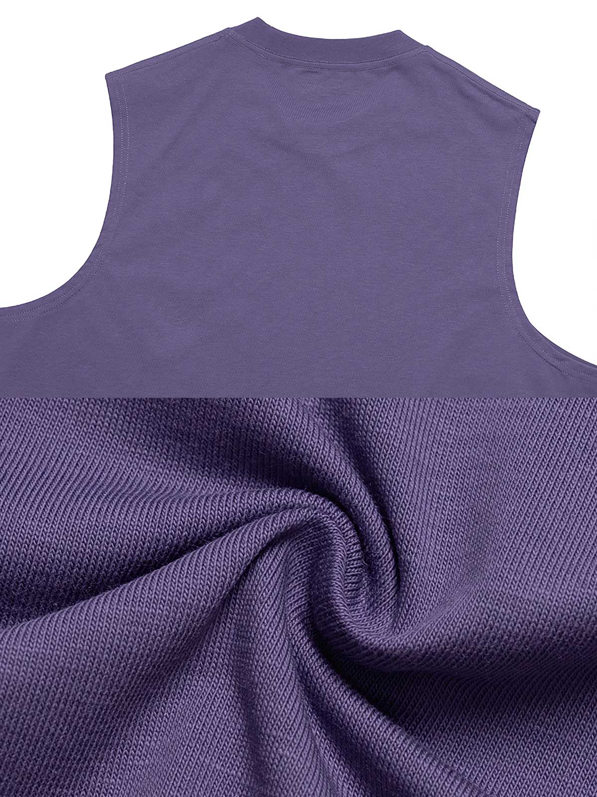 超快適ソロナ長繊維コットン混紡ノースリーブTシャツ細部図