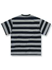 アスート蠟染ウォッシュストライプTシャツ