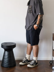 アシンメトリー ポケット付き ペイズリー 半袖Tシャツ