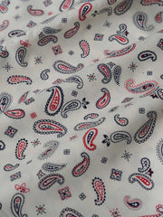 アシンメトリー ポケット付き ペイズリー 半袖Tシャツ