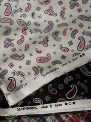 アシンメトリー ポケット付き ペイズリー 半袖Tシャツ