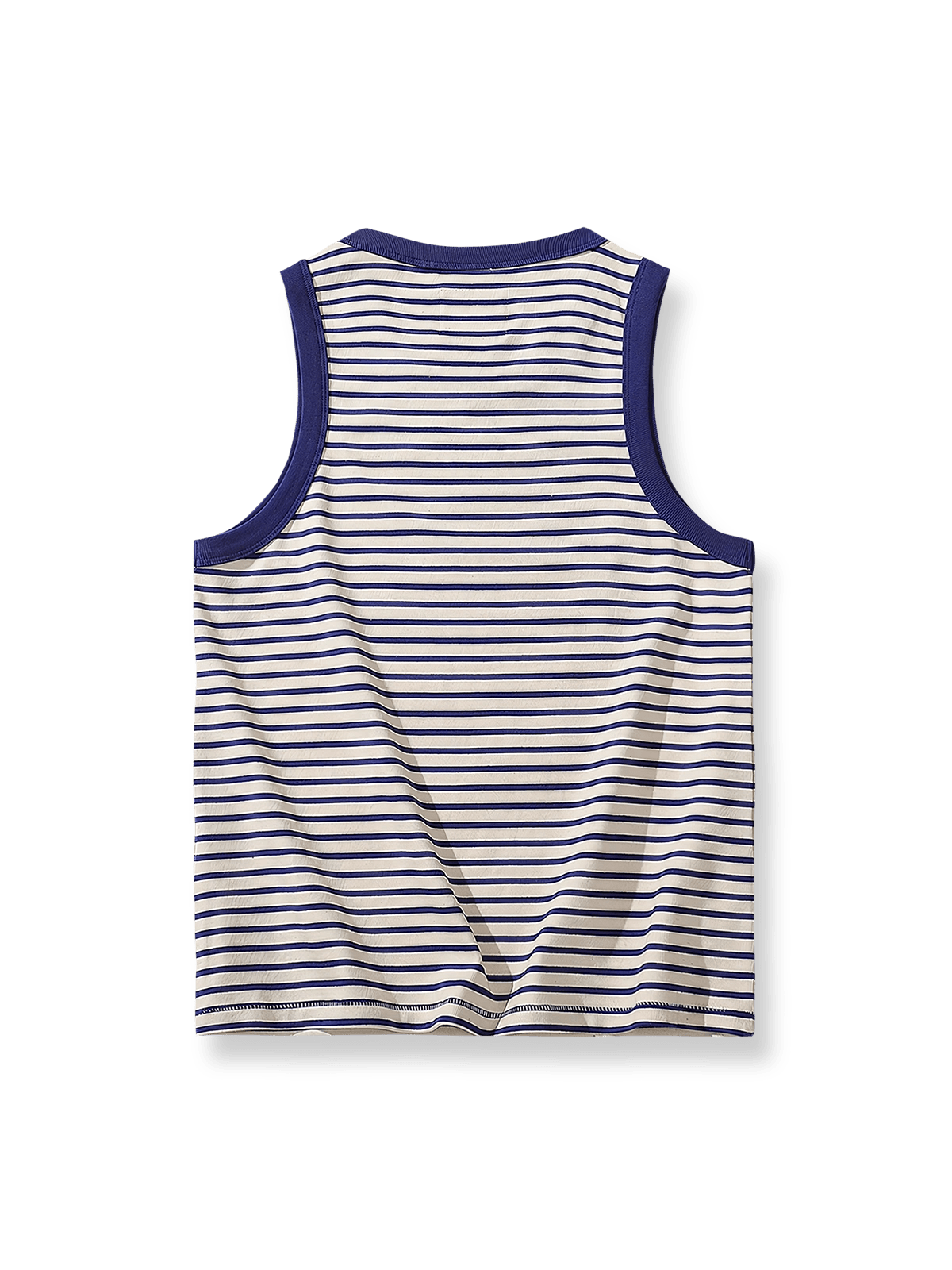 クラシックブルー&ホワイトボーダーノースリーブTシャツ正面図